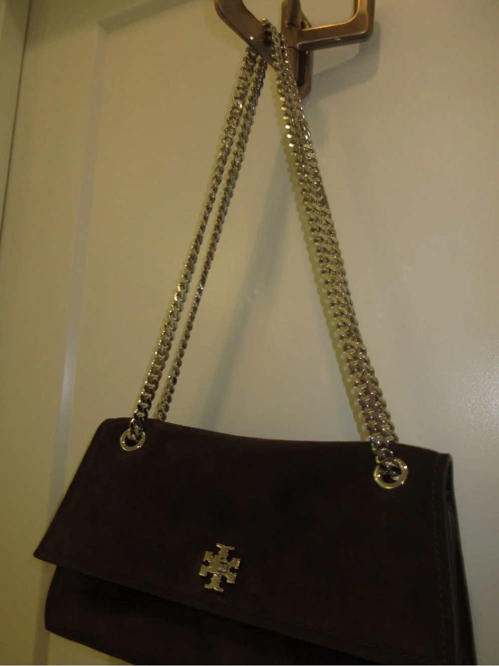 Tory Burch KIRA TURNLOCK SUEDE SHOULDER BAG